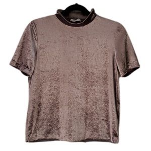 Zara Velvet Lavender Short Sleeve Top